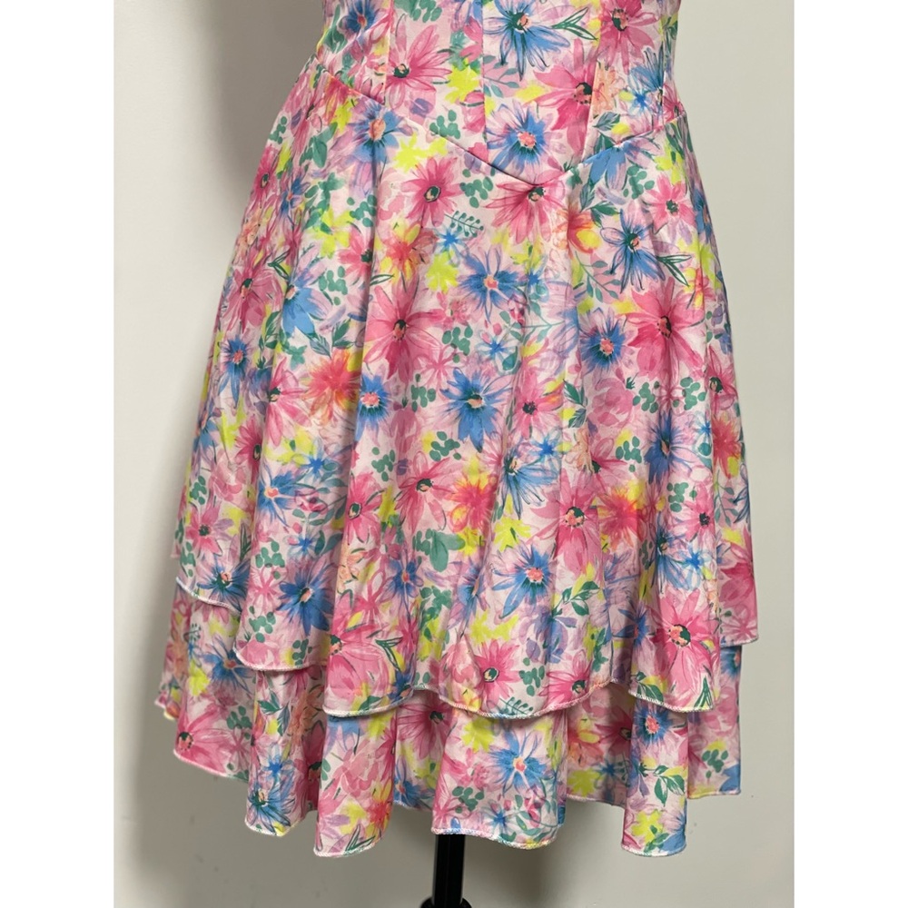 Shein Strapless Floral Mini Dress Pink Size L - Picture 5 of 13